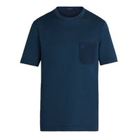 Men's LOUIS VUITTON FW21 Round Neck Pocket Short Sleeve Blue 1A1QPQ
