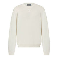 Men's LOUIS VUITTON FW21 Logo Embossing Round Neck Long Sleeves White 1A9EJ8