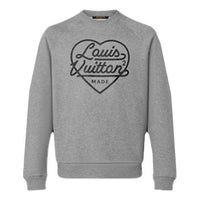 Men's LOUIS VUITTON FW21 Heart Shape Pattern Pullover Gray 1A9GLX