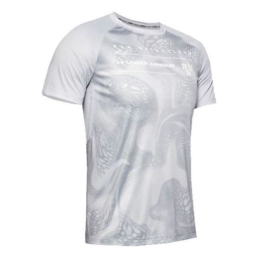 Men's Under Armour Iso-Chill Running Sports Short Sleeve Gray 1350134-014