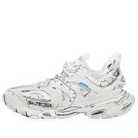 (WMNS) Balenciaga Track 1.0 Sneakers ' White Blue Mesh and Nylon Graffiti' 542436W3SRA9014