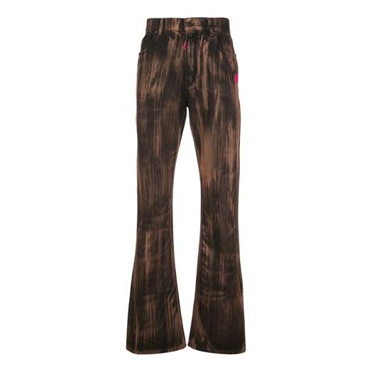 Off-White Printing Pattern Casual Jeans Slim Fit Version Yellow OMYA065R20E540285428