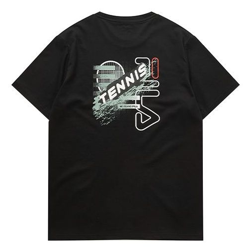 FILA FUSION Alphabet Printing Round Neck Sports Short Sleeve Black T11M021110F-BK