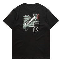 FILA FUSION Alphabet Printing Round Neck Sports Short Sleeve Black T11M021110F-BK