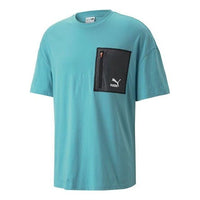 PUMA Logo Zip Pocket Tee 'Blue' 535418-61
