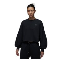 (WMNS) Air Jordan Flight Fleece Mid-Length Crew Neck Sweatshirt 'Black' IF1007-010