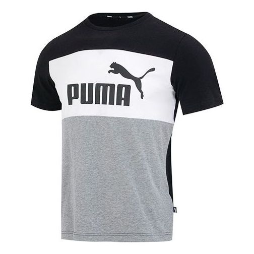 PUMA Ess Colorblock Logo Tee 'Grey' 677859-01