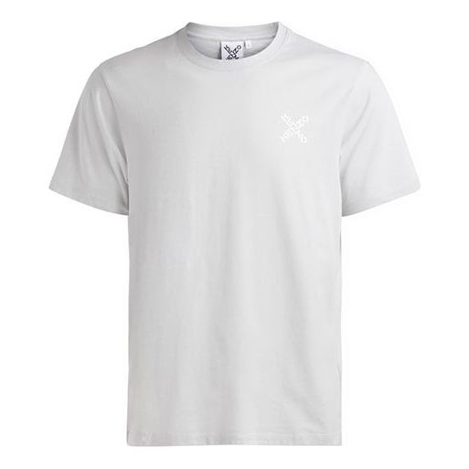 Men's KENZO SS21 Solid Color Round Neck Pullover Short Sleeve Light Grey T-Shirt PFA65TS0014SJ-93