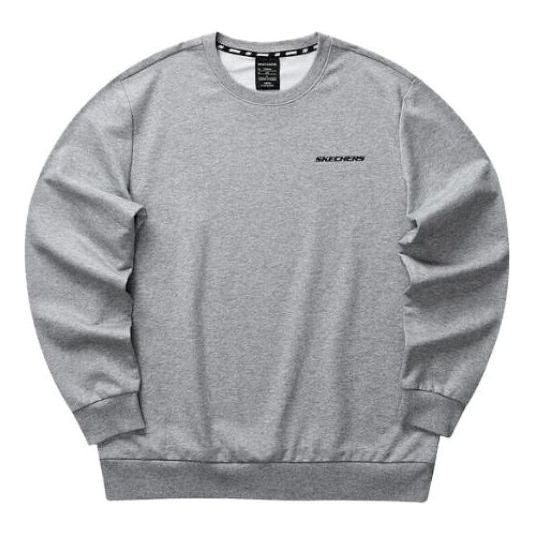 Skechers Colorful Casual Series Graphic Crew Sweatshirt 'Grey Black' L323M099-004F