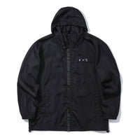 Off-White SS21 Logo Printing Hooded Jacket Black OMEB014R21FAB0011001