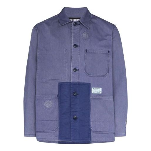 Men's NEIGHBORHOOD Splicing Shirt Jacket Purple 201YTNHJKM03