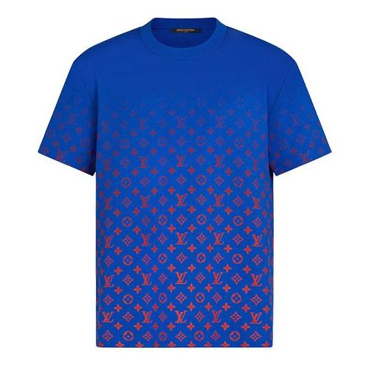 LOUIS VUITTON Monogram Gradient Logo Full Print Short Sleeve Blue 1A8WMR