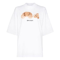 PALM ANGELS Pink Bear S/S Back logo Short Sleeve White PWAA017S20JER0010160