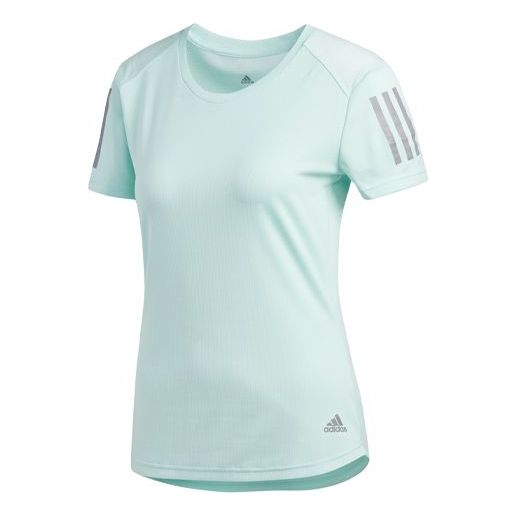 (WMNS) adidas Own The Run Tee Reflective Printing Sports Short Sleeve Green DQ2634