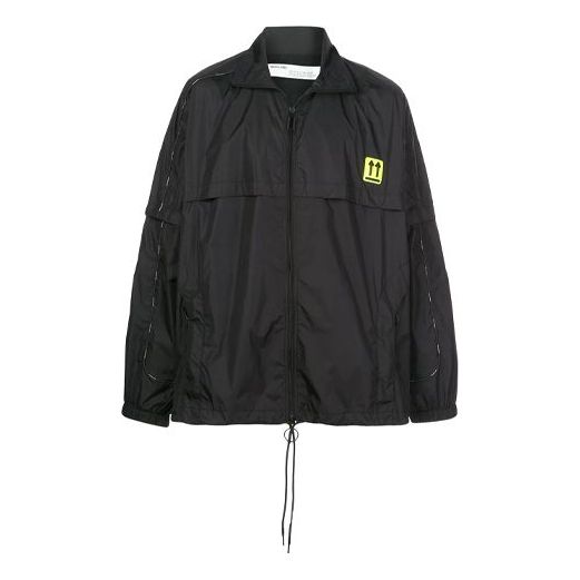 Men's Off-White Solid Color Zipper High Collar Thin And Light Jacket Loose Fit Black OMBD017S20A230201000