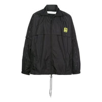 Men's Off-White Solid Color Zipper High Collar Thin And Light Jacket Loose Fit Black OMBD017S20A230201000