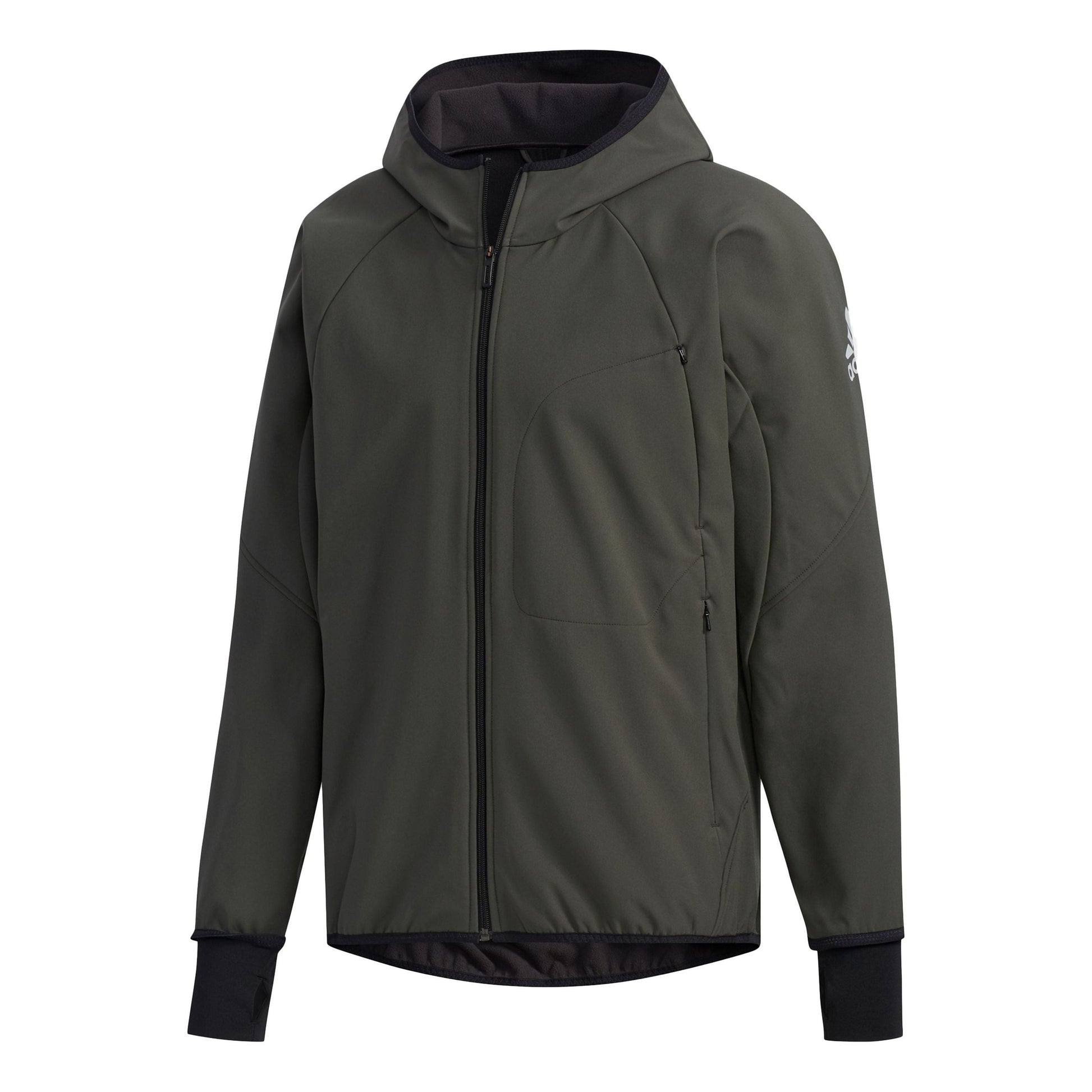 adidas Windproof Fleece Lined Stay Warm Hooded Jacket Brown ED3727
