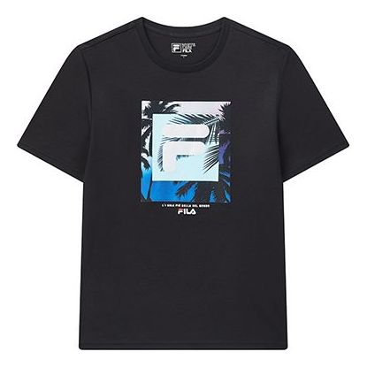 FILA Subject Printing Short Sleeve Navy Blue F11M028139F-NV