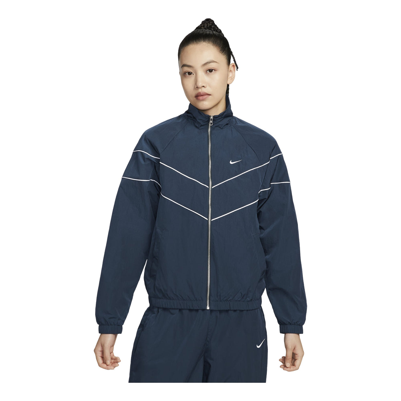 (WMNS) Nike Windrunner Loose UV Woven Full-Zip Jacket Asia Sizing 'Armory Navy White' FV6305-480