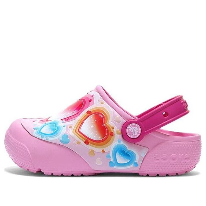 (GS) Crocs Fun Lab Heart Lights Clogs 'Pink Blue' 205648-6I2