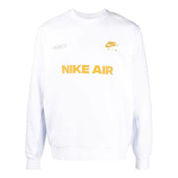 Men's Nike Brand Logo Pattern Printing Round Neck Pullover Long Sleeves White DM5207-100