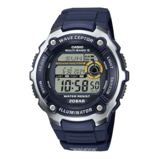 Men's CASIO Fashion Casual Radio Stopwatch Waterproof Sports Quartz Navy Watch Mens Blue Digital WV-200R-2AJF