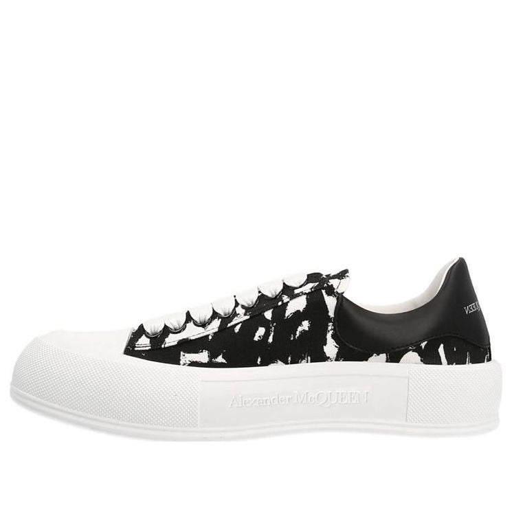 Alexander McQueen Graffiti Printed Low-Top Sneakers 'Black White' 705199W4TG79061