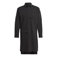 Men's Y-3 Solid Color Casual mid-length Long Sleeves Shirt Black GV4218