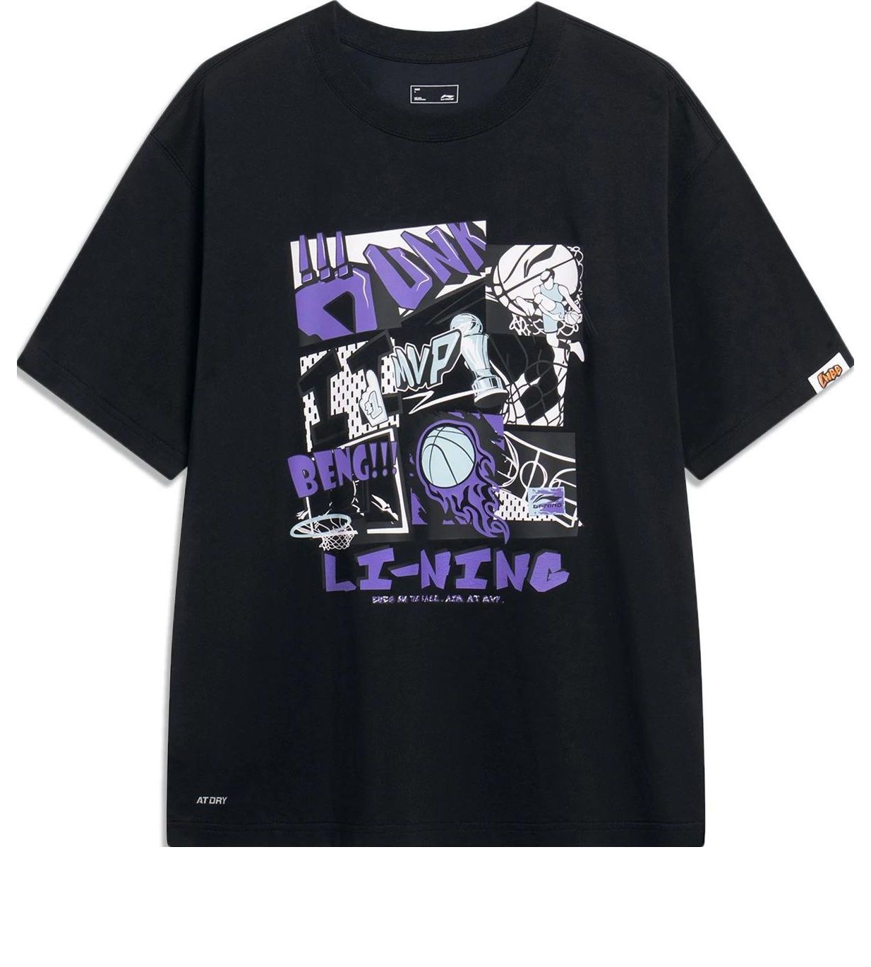 Li-Ning Hoops Comics Graphic T-shirt 'Black' AHSUD81-2