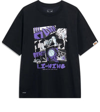 Li-Ning Hoops Comics Graphic T-shirt 'Black' AHSUD81-2