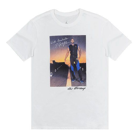 Air Jordan Athleisure Casual Sports Round Neck Short Sleeve White 801603-100