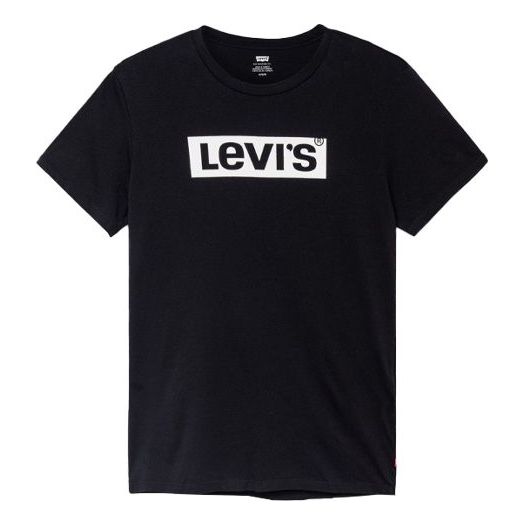 Men's Levis Logo Printing Round Neck Short Sleeve Black T-Shirt 22491-0427