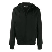 Men's Y-3 Back Logo Printing Classic Zipper Jacket Black FJ0344