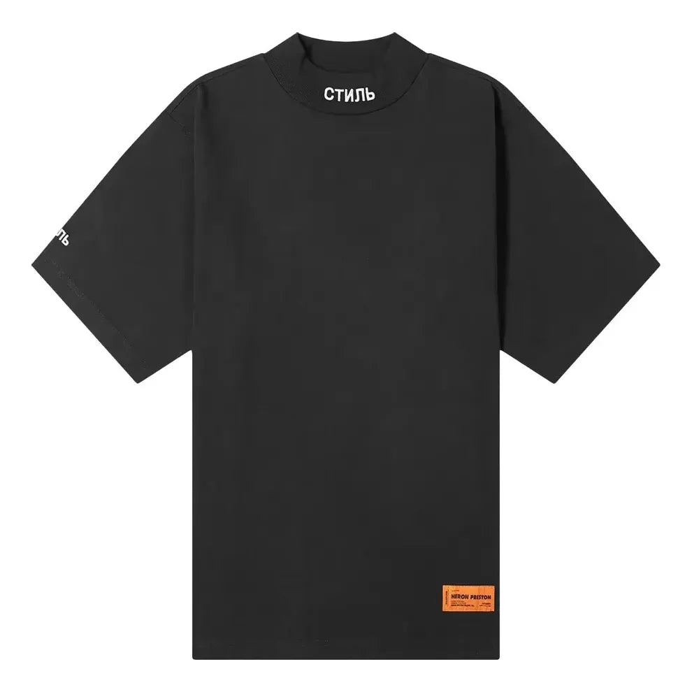 HERON PRESTON SS21 CTNMB Turtleneck T-shirt 'Black White' HMAA021R21JER0011001