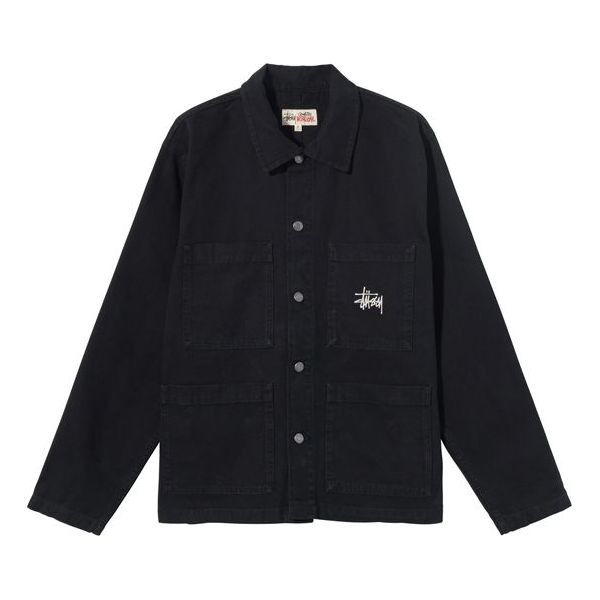 Stussy Alphabet Minimalistic Button Jacket Unisex Black 115588