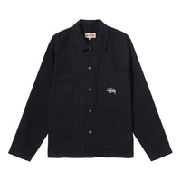 Stussy Alphabet Minimalistic Button Jacket Unisex Black 115588