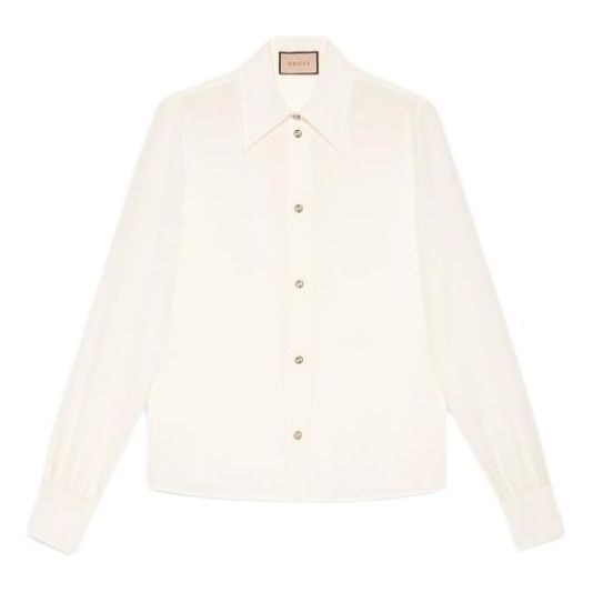 (WMNS) Gucci Silk Crpe De Chine Shirt 'Ivory' 761896-ZAPJ7-9154