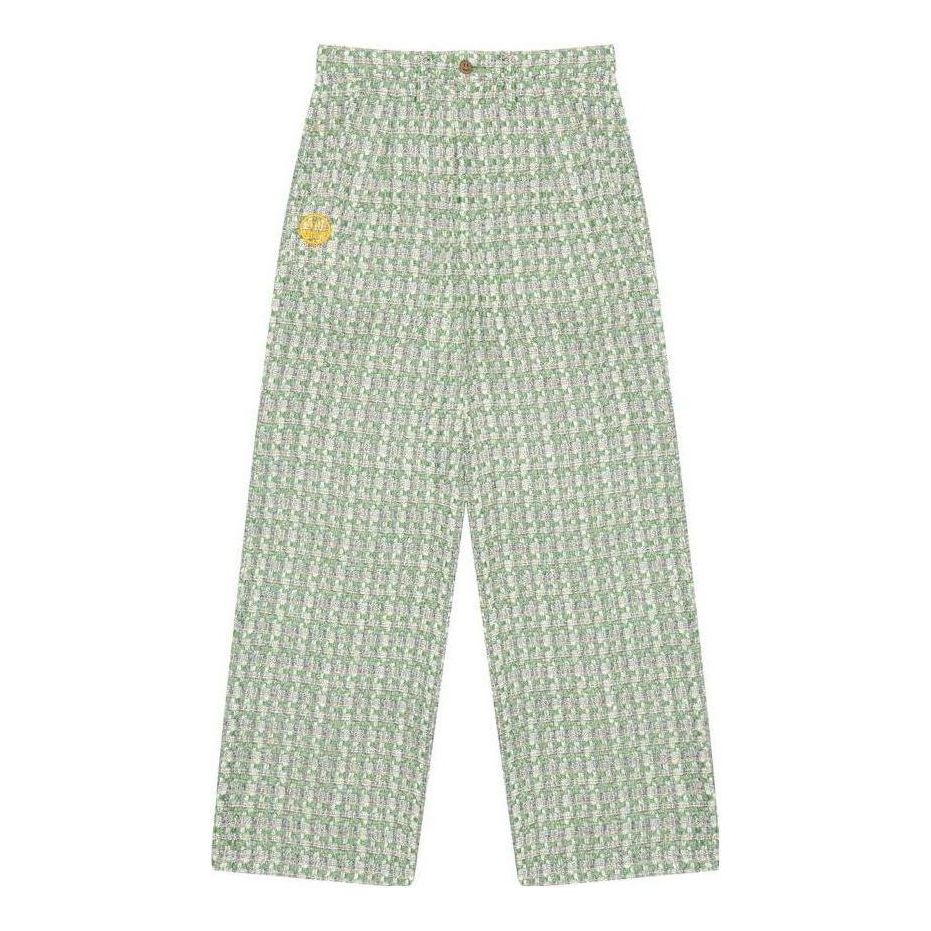 Drew House Boucle Wide Leg Pleated Pants 'Green' DW-FW23-012