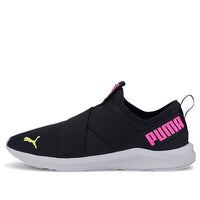 (WMNS) PUMA Prowl Slip On Low Top Running Shoes Black/White/Pink 193078-13