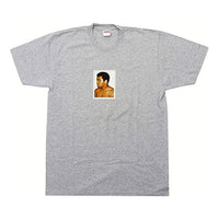 Supreme SS16 AliWarhol Tee Heather Grey Muhammad Ali Character Printing Short Sleeve Unisex Gray SUP-SS16-003
