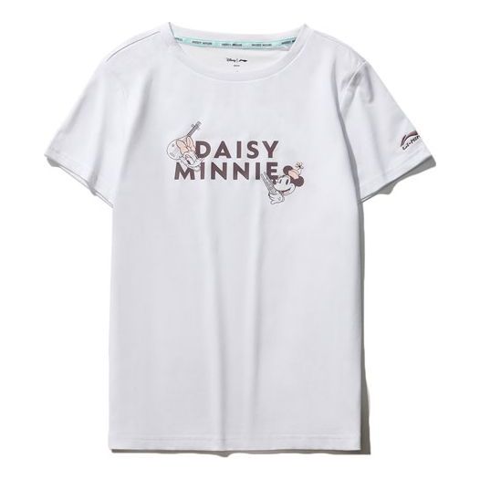 (WMNS) Li-Ning x Disney Crossover Sports Fashion Tee 'White' AHSR212-2