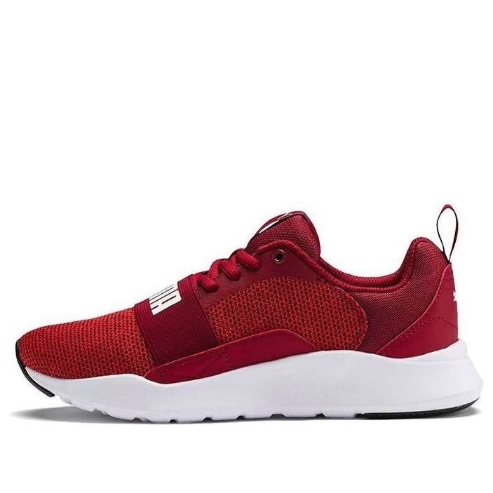(GS) PUMA Wired Knit Low Top Running Shoes Red/White 367381-07