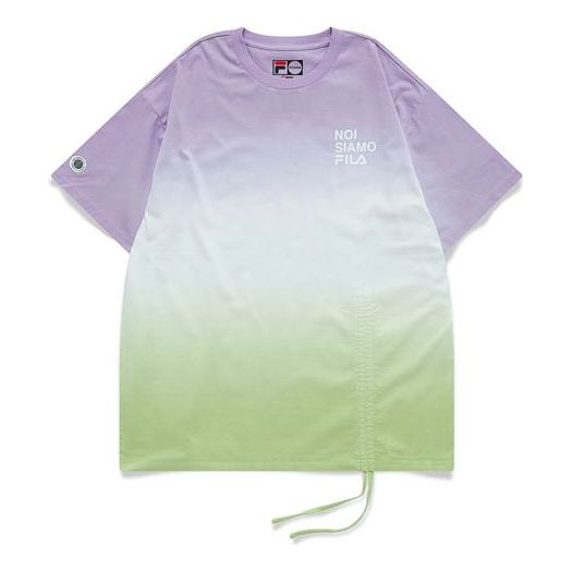 (WMNS) Fila Gradient Loose Drawstring Sports Short Sleeve Purple T11W121120F-VT