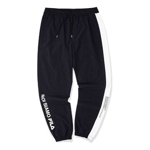 Fila Side Contrasting Colors Stripe Sports Pants Black T11M031803F-BK