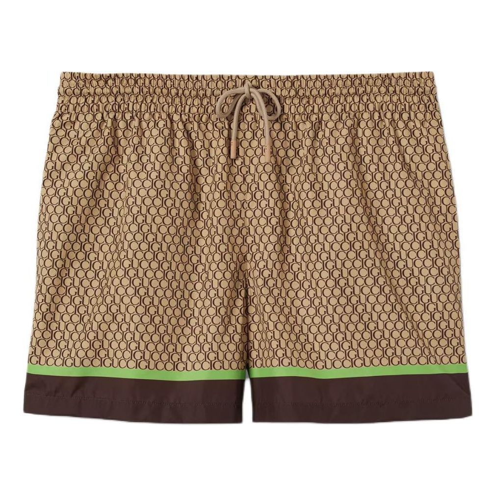Gucci Allover Gucci Print Nylon Swim Shorts 'Beige Ebony' 791101-XHAJO-2270
