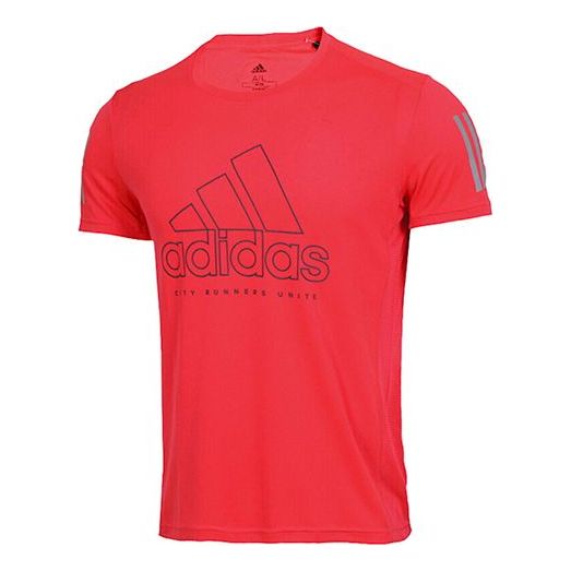 Men's adidas Running Sports Short Sleeve Red T-Shirt DQ2572