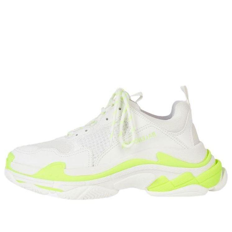 (WMNS) Balenciaga Triple S Sneakers 'White Fluorescent Yellow' 524039W2CA37390