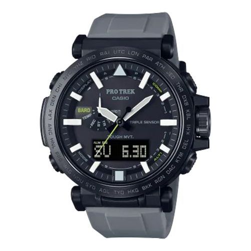 CASIO Waterproof Shockproof Solar Powered Mens Black Analog/Digital Combo PRW-6620YFM-1JR