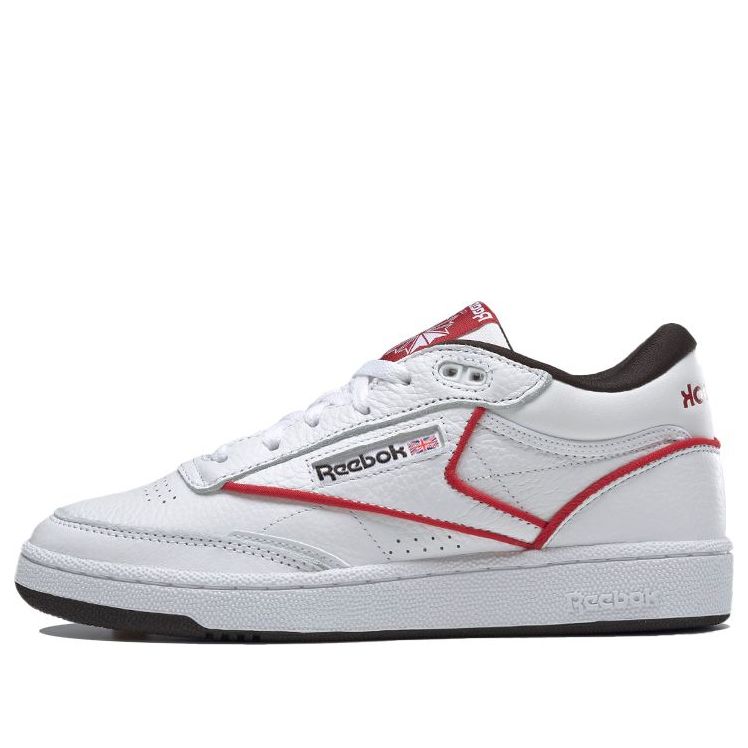 Reebok Club C Mid II Fashion Low Top Skate Shoes Unisex White Red GZ5718