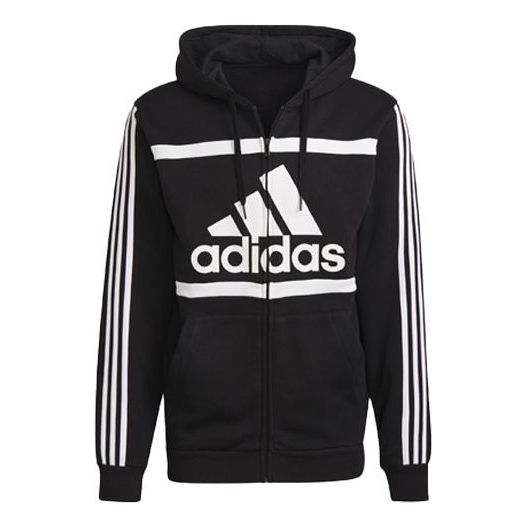 adidas Logo Alphabet Pattern Sports Jacket Black GP4311